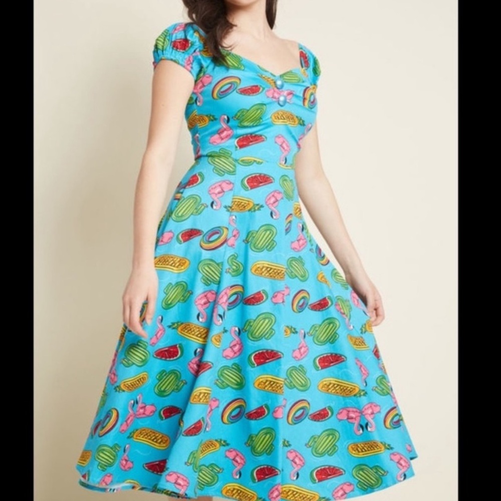 Collectif London Patterned Swing Dress size S